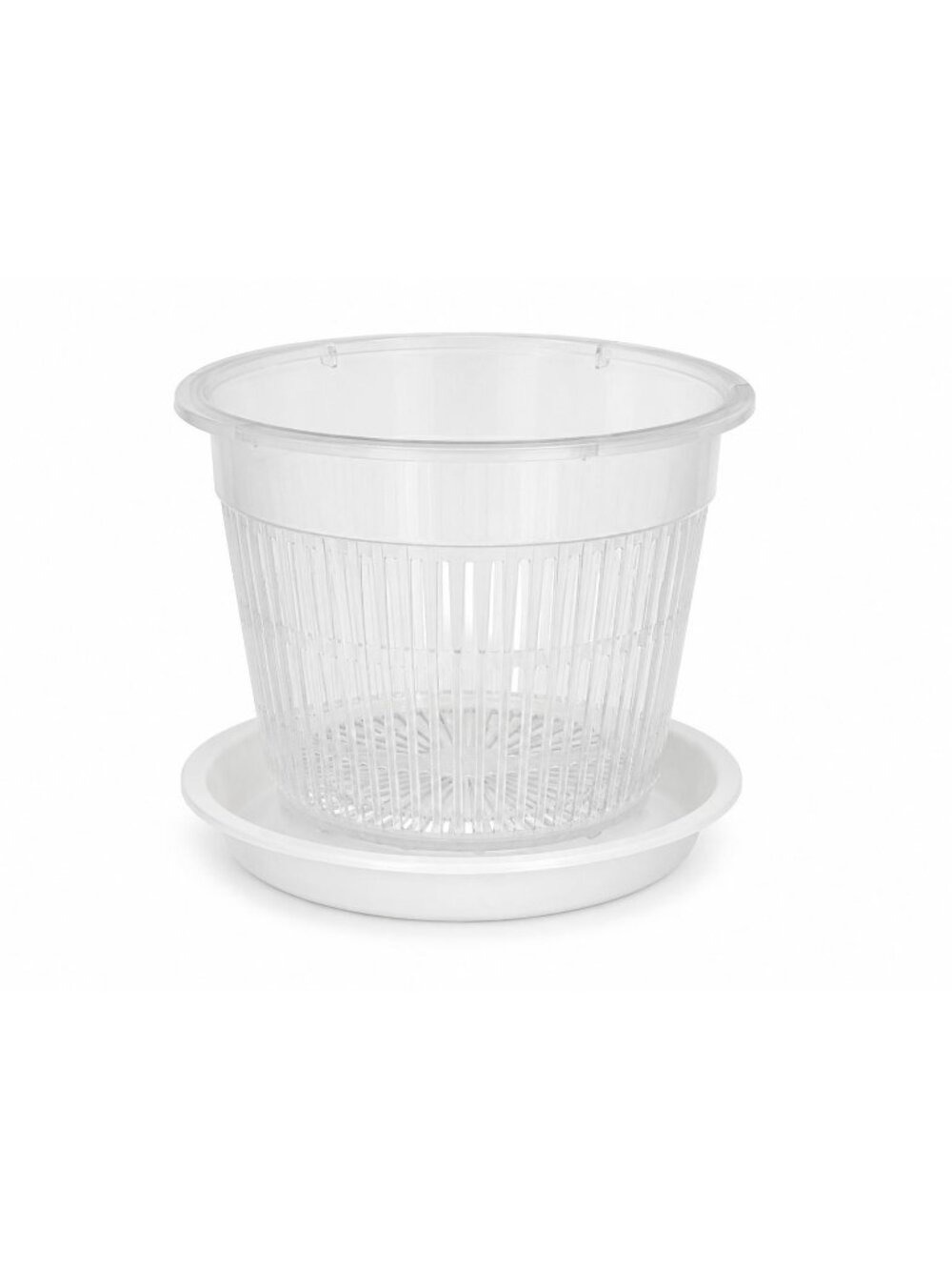 Orchid Pot Clear 5.5 Inch With White Saucer Nursery Planter